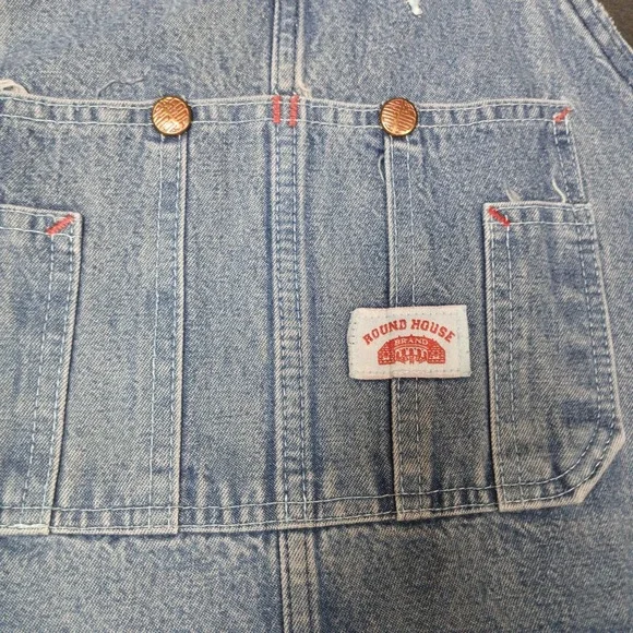 Round House Brand Overalls Men's 48x26 Blue Carpenters Bib Made in USA Vtg JB135 - Picture 8 of 16